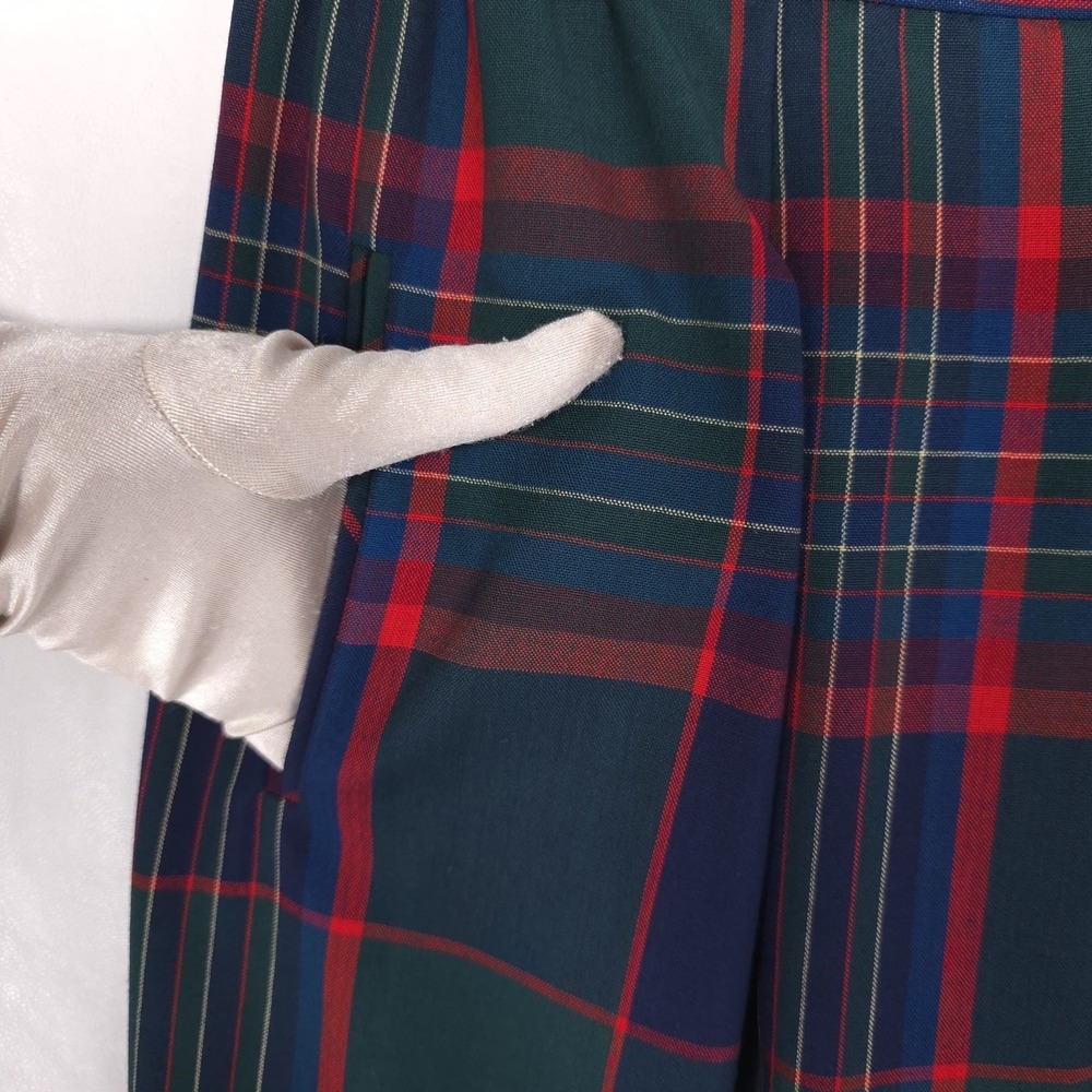 PENDLETON Plaid 100% Virgin Wool Skirt Knee Lenght Vintage USA Made Size 8 Check - Picture 9 of 11